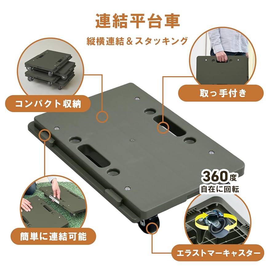 Amazon | 山善(YAMAZEN) 家庭用平台車 ホームキャリー 27.5×41cm